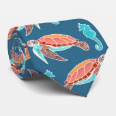 Sea Blue Sea Turtles Krawatte (Gerollt)