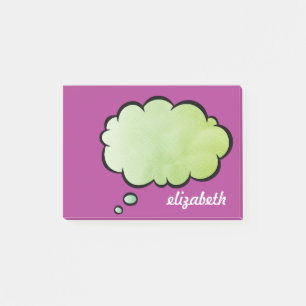 Sea Blue Talk Blubble Personalisierter Name Post-it Klebezettel