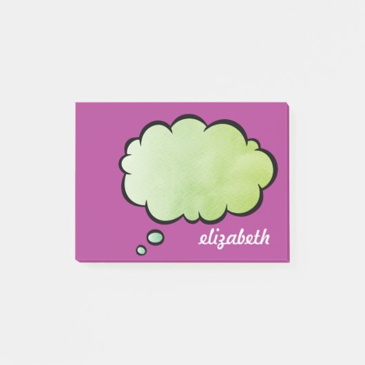 Sea Blue Talk Blubble Personalisierter Name Post-it Klebezettel (Vorderseite)