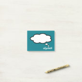 Sea Blue Talk Blubble Personalisierter Name Post-it Klebezettel (Auf Schreibtisch)