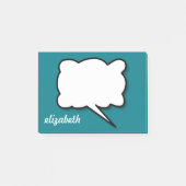 Sea Blue Talk Blubble Personalisierter Name Post-it Klebezettel (Vorderseite)
