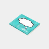 Sea Blue Talk Blubble Personalisierter Name Post-it Klebezettel (angewinkelt)