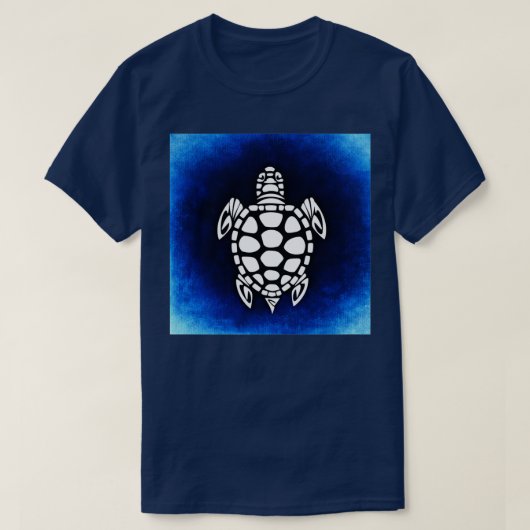 Sea Blue Turtle Abstrakt T-Shirt (Design vorne)