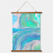 Sea Blue und Green Bubbles und Ocean Art Wandteppich Mit Holzrahmen (Vorderseite 3)