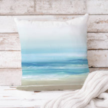 Sea Blue Watercolor Beach Waves Küste