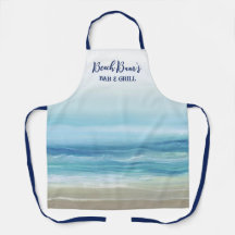 Sea Blue Watercolor Ocean Waves Coastal