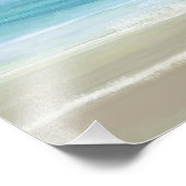 Sea Blue Watercolor Ocean Waves Küstenstrand Fotodruck (Ecke)