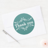 Sea Blue & White Personalisiert Vielen Dank Runder Aufkleber (Umschlag)