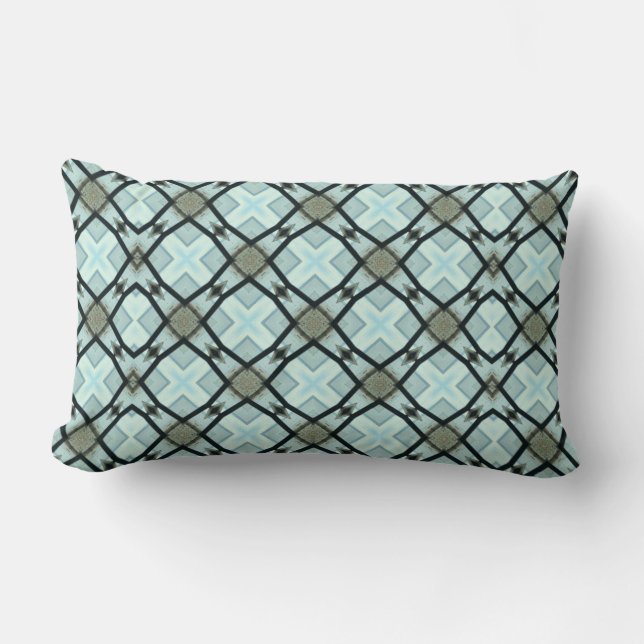 Sea Blues Large Pattern Lumbar Pillow Lendenkissen (Vorderseite)