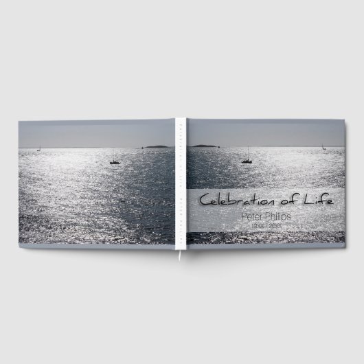 Sea Boat Celebration of Life Funeral Guest Book Gästebuch (Voll)