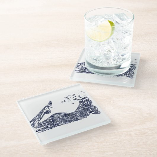 Sea bottom.  glasuntersetzer (Schrägansicht)