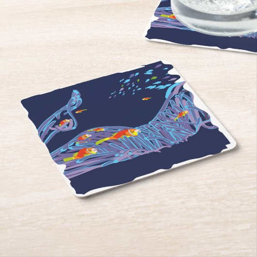 Sea bottom rechteckiger pappuntersetzer (angewinkelt)