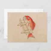 Sea Bream Youkai (Hochzeitscroll) Postkarte (Vorne/Hinten)