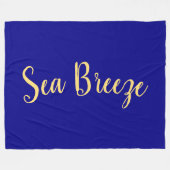 SEA BREEZE Elegant Royal Navy Blue Background Fleecedecke (Vorderseite (Horizontal))