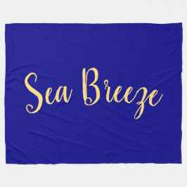 SEA BREEZE Elegant Royal Navy Blue Background Fleecedecke