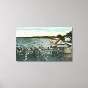 Sea Breeze Pier und Lake Scene Leinwanddruck
