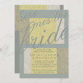 Sea Breeze Typografie Brautparty Color Block Einladung (Vorne/Hinten)