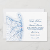 Sea Bright New Jersey Elegante Wedding Einladung (Vorderseite)