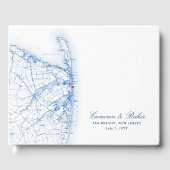 Sea Bright New Jersey Karte Elegante Hochzeit Gästebuch (Vorderseite)
