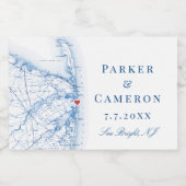 Sea Bright New Jersey Karte Wedding Champagne Mini Schaumweinetikett (Einzelnes Label)