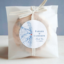 Sea Bright New Jersey Map Gastgeschenk Hochzeit Runder Aufkleber