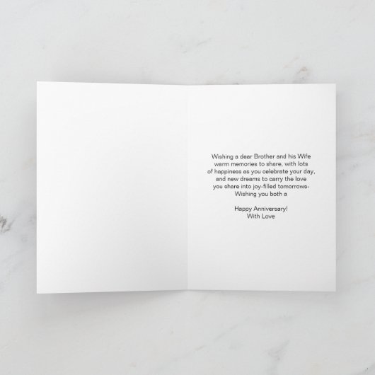 Sea Brother Ehefrau Personalisiert Hochzeitstag Karte (Innenseite)