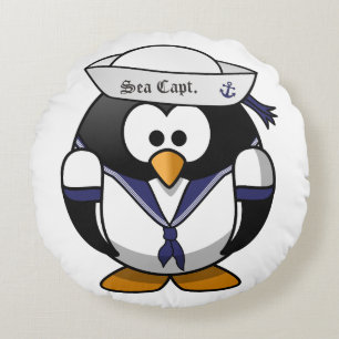 Sea Capt Pinguin Pillow Rundes Kissen