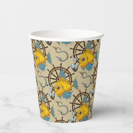 Sea Captain Fish Pattern Pappbecher (Vorderseite)