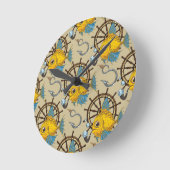 Sea Captain Fish Pattern Runde Wanduhr (Winkel)