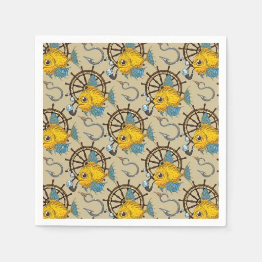 Sea Captain Fish Pattern Serviette (Vorderseite)