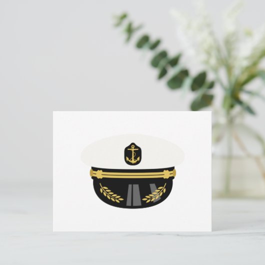 Sea Captain Hat Postkarte (Stehend Vorderseite)