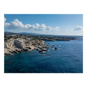 Sea Caves, Küste Paphos, Zypern Poster