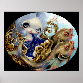 Sea Chariot ART DRINT Rokoko Mermaid Surrealismus Poster