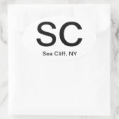 Sea Cliff - Ein Land für sich! Ovaler Aufkleber (Tasche)