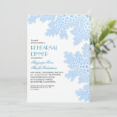 Sea Coral Blue Probe Abendessen Einladung (Stehend Vorderseite)