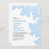 Sea Coral Blue Probe Abendessen Einladung (Vorne/Hinten)