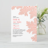 Sea Coral Bridal Dusche Einladung (Stehend Vorderseite)