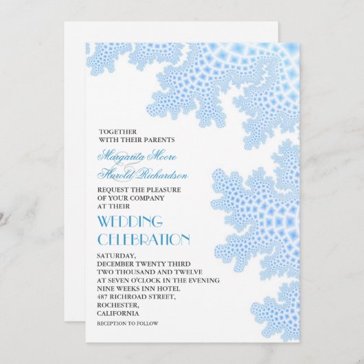 Sea Coral Modern Beach Hochzeitseinladung Einladung (Vorne/Hinten)