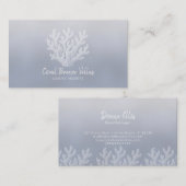 Sea Coral Silhouette | Blue Pearl Visitenkarte (Vorne/Hinten)