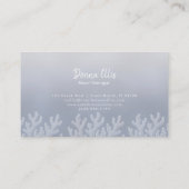 Sea Coral Silhouette | Blue Pearl Visitenkarte (Rückseite)