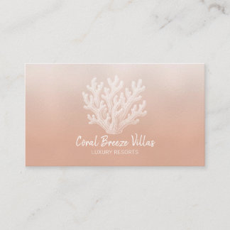 Sea Coral Silhouette | Lt Coral Business Card Visitenkarte