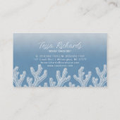 Sea Coral Silhouette | Ocean Blue Visitenkarte (Rückseite)