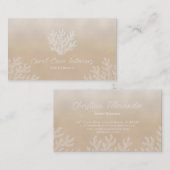 Sea Coral Silhouette | Sandy Pearl Business Card Visitenkarte (Vorne/Hinten)