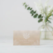 Sea Coral Silhouette | Sandy Pearl Business Card Visitenkarte (Stehend Vorderseite)