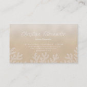 Sea Coral Silhouette | Sandy Pearl Business Card Visitenkarte (Rückseite)