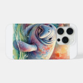 Sea Cow Manatee 131024AREF116 - Watercolor iPhone Hülle (Rückseite (Horizontal))