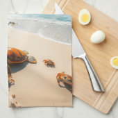 Sea  Crabs on Tropical Beach – Serene Ocea Geschirrtuch (Viertel Falte)