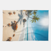 Sea  Crabs on Tropical Beach – Serene Ocea Geschirrtuch (Horizontal)