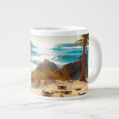 Sea Crabs on Tropical Beach – Serene Ocea Jumbo-Tasse (Vorderseite Rechts)