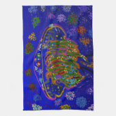 Sea Creature Florist with Mushroom Jellyfish Hat Geschirrtuch (Vertikal)